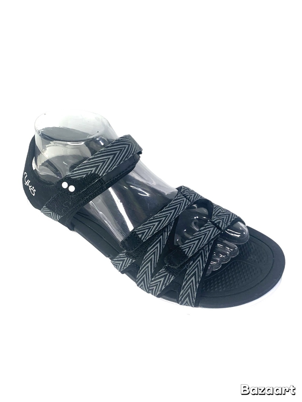 Ryka Sport Sandals Women’s 9W Black Gray Adjustable Comfort